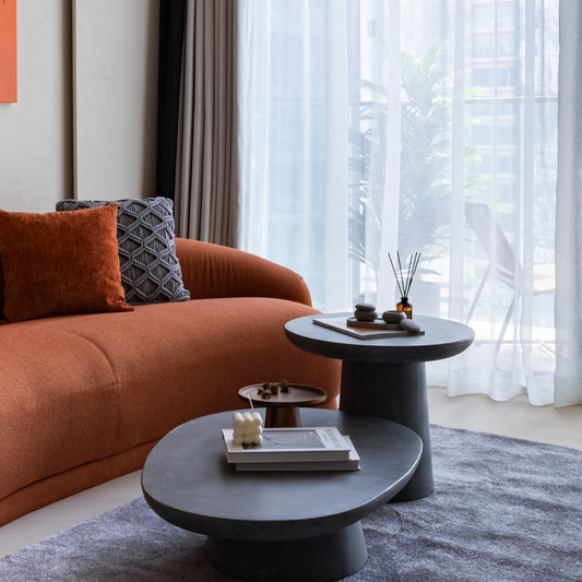 Canapé Courbé couleur terracota