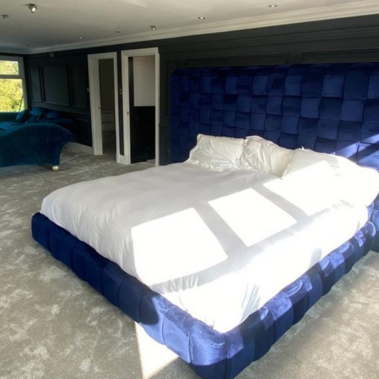 Lit tressé tissu velours mate