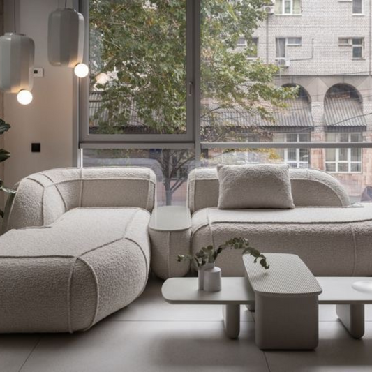 canapé D'angle en bouclette