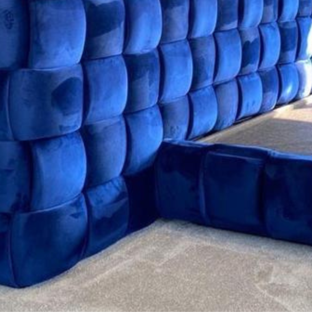 Lit tressé tissu velours mate