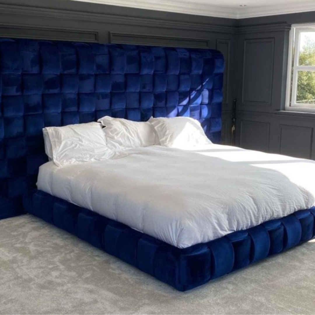 Lit tressé tissu velours mate