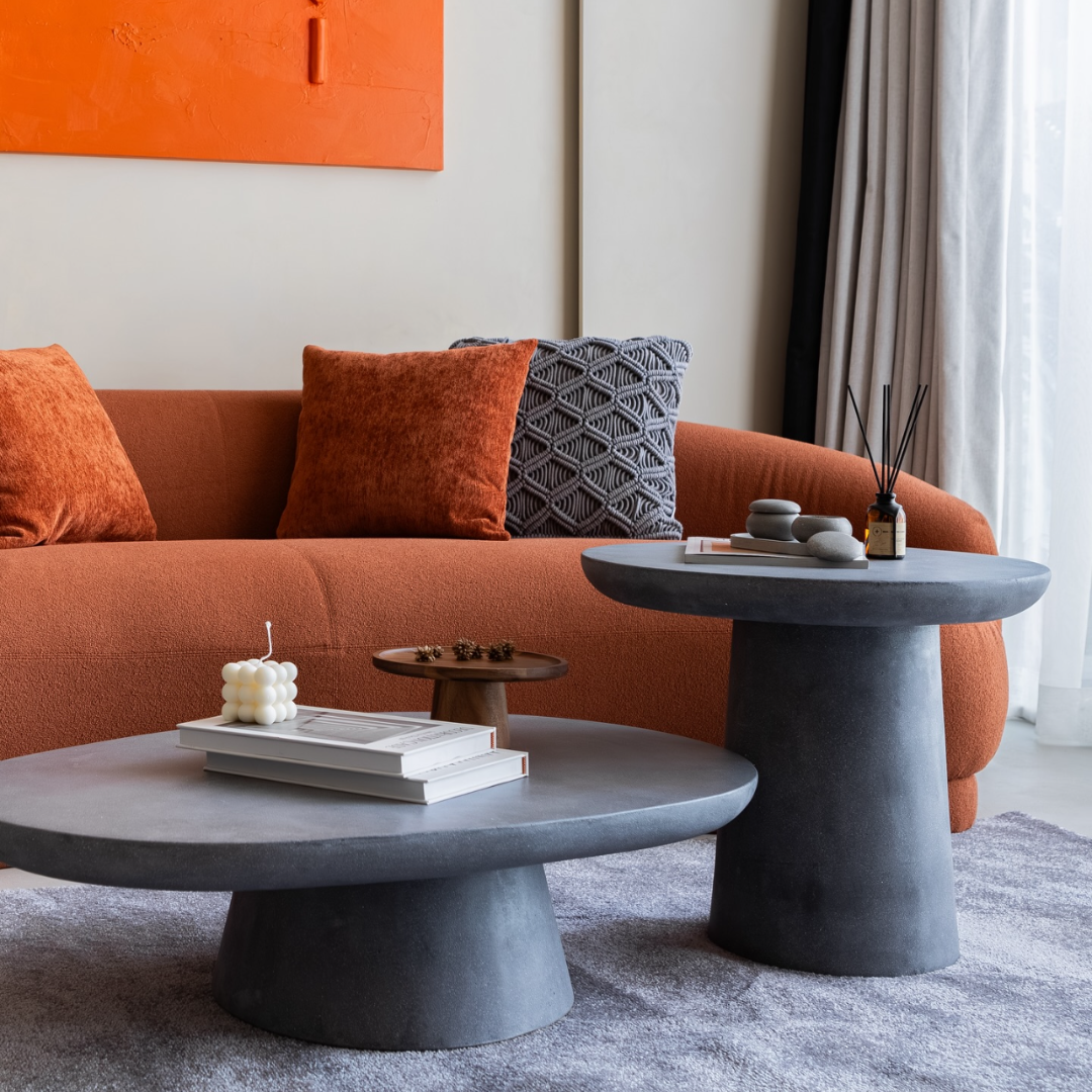 Canapé Courbé couleur terracota