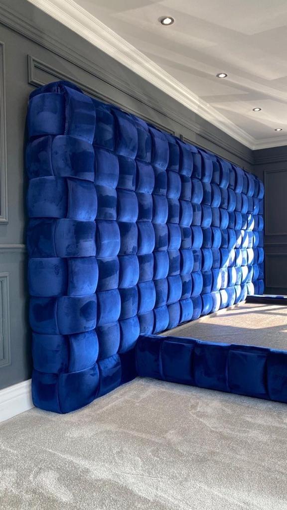 Lit tressé tissu velours mate